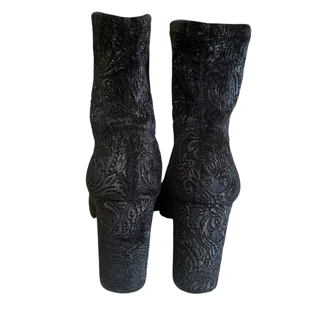 AQUAZZURA So Me Bootie sz 37.5 US 7.5 Imperial forest velvet black sock boot - Picture 9 of 11